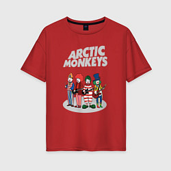 Футболка оверсайз женская Arctic Monkeys clowns, цвет: красный