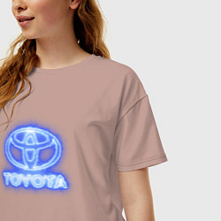 Футболка оверсайз женская Toyota neon, цвет: пыльно-розовый — фото 2