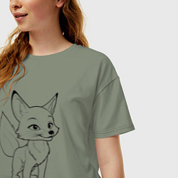 Футболка оверсайз женская Добрый лисенок, цвет: авокадо — фото 2