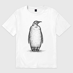 Женская футболка оверсайз Пингвин стоит