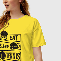 Футболка оверсайз женская Есть спать теннис, цвет: желтый — фото 2