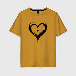 Женская футболка оверсайз Сердце в сердце