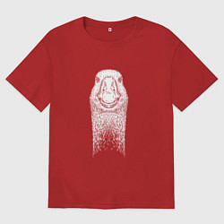 Женская футболка оверсайз Голова гуся анфас