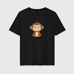 Женская футболка оверсайз Маленькая обезьяна