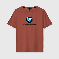 Женская футболка оверсайз BMW the unlimited driving machine