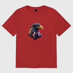 Футболка оверсайз женская Иллюстрация орла, цвет: красный