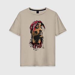 Футболка оверсайз женская 2 Pac, цвет: миндальный