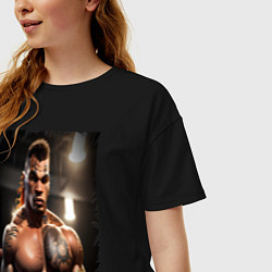 Футболка оверсайз женская Майк Тайсон лучший боксер, цвет: черный — фото 2