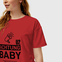 Футболка оверсайз женская U2 - Achtung Baby hansa studio berlin, цвет: красный — фото 2