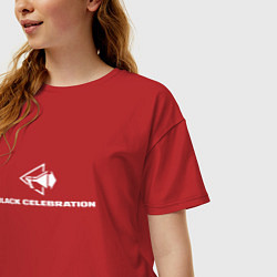 Футболка оверсайз женская Depeche Mode - Black Celebration logos, цвет: красный — фото 2