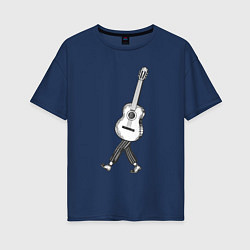 Женская футболка оверсайз Человек гитара
