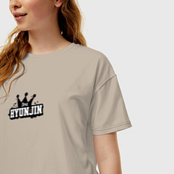 Футболка оверсайз женская Hyunjin k-stars, цвет: миндальный — фото 2