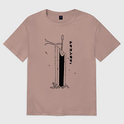 Футболка оверсайз женская Меч Гатса, цвет: пыльно-розовый