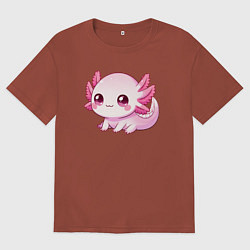 Женская футболка оверсайз Милый аксолотль