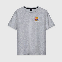 Женская футболка оверсайз Футбольный клуб Барселона - с эмблемой