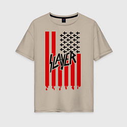Женская футболка оверсайз Slayer Flag