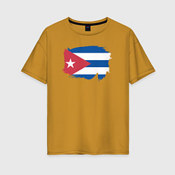 Женская футболка оверсайз Флаг Кубы