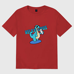 Женская футболка оверсайз Релаксаурус за работой Palworld