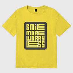 Женская футболка оверсайз Smile more worry less