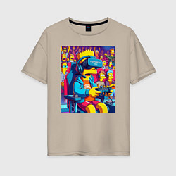 Футболка оверсайз женская Bart Simpson - esports, цвет: миндальный
