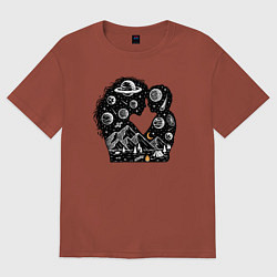 Женская футболка оверсайз Space family