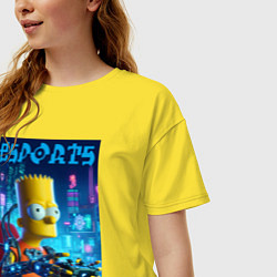 Футболка оверсайз женская Cyber Bart Simpson - esport, цвет: желтый — фото 2