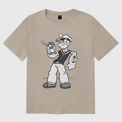 Женская футболка оверсайз Попай - моряк