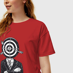 Футболка оверсайз женская Человек дартс, цвет: красный — фото 2