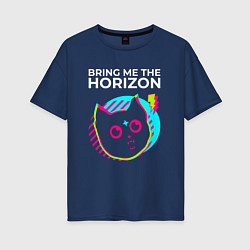 Женская футболка оверсайз Bring Me the Horizon rock star cat