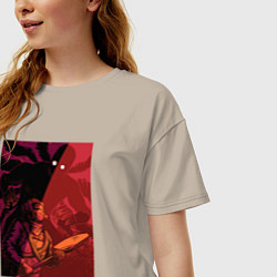 Футболка оверсайз женская Lethal Company: Bracken is Already Behind, цвет: миндальный — фото 2