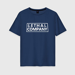 Футболка оверсайз женская Lethal company logo, цвет: тёмно-синий