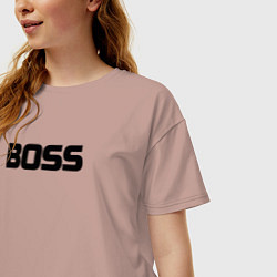 Футболка оверсайз женская Boss по английски, цвет: пыльно-розовый — фото 2