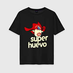 Футболка оверсайз женская Super Huevo, цвет: черный