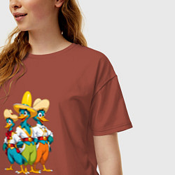 Футболка оверсайз женская Кабальерос, цвет: кирпичный — фото 2