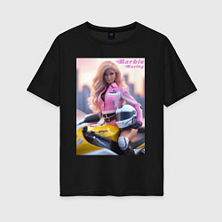Женская футболка оверсайз Barbie racing - ai art