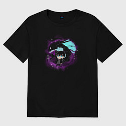 Футболка оверсайз женская Чиби Сон Джин Ву, цвет: черный