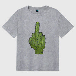 Женская футболка оверсайз Cactus fuck