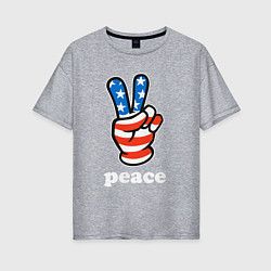 Женская футболка оверсайз USA peace