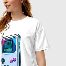 Футболка оверсайз женская Гейм бой - тетрис, цвет: белый — фото 2