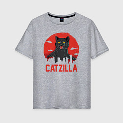 Женская футболка оверсайз Catzilla