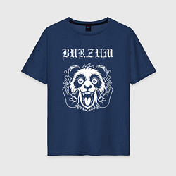 Футболка оверсайз женская Burzum rock panda, цвет: тёмно-синий