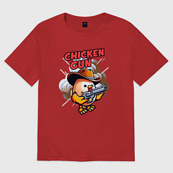 Женская футболка оверсайз Chicken Gun - chicken