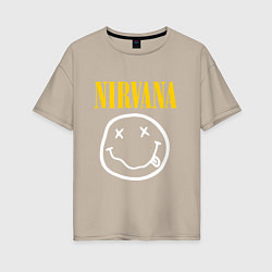 Футболка оверсайз женская Nirvana original, цвет: миндальный