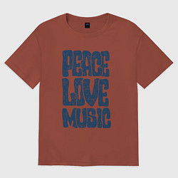 Женская футболка оверсайз Мир и музыка