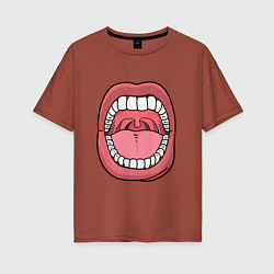 Женская футболка оверсайз Открытый рот