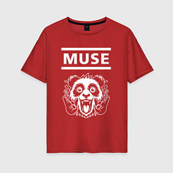 Женская футболка оверсайз Muse rock panda