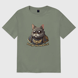 Женская футболка оверсайз Котик еретик