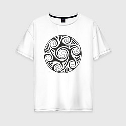 Женская футболка оверсайз Круглый кельтский узор