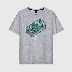 Женская футболка оверсайз Консерва из удильщика