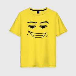 Женская футболка оверсайз Роблокс лицо улыбка